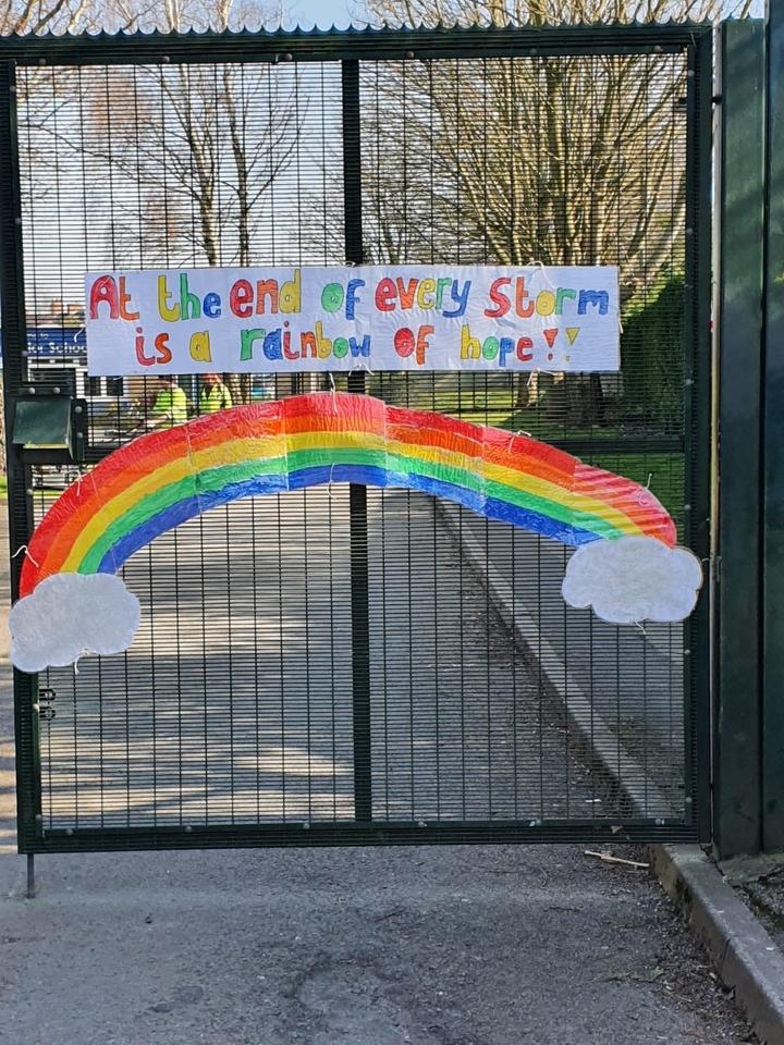 RAINBOW OF HOPE: School gates are to reopen over the coming weeks.